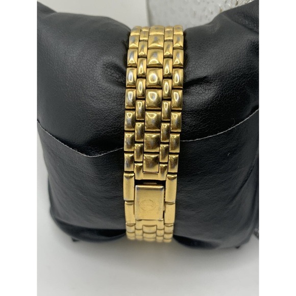 Vintage Elgin Trapezoid Asymmetrical Face Black Dial Gold Tone Bracelet Watch - Picture 4 of 9